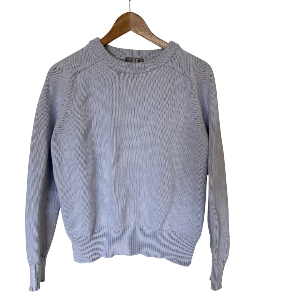 J.Crew Crewneck‎ Sweater Womens Small Periwinkle Blue  Shaker Stitch Knit